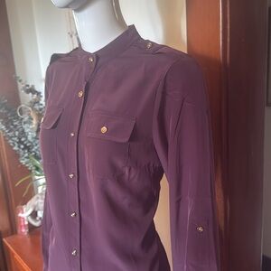 NWT jones Ny size small Women's Purple Button-Up Blouse